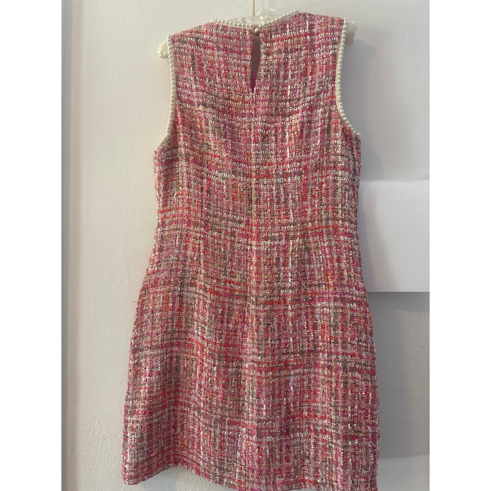 Betsey Johnson stunning Pink Tweed Dress with Pearl Detailing size 10 NWT - Picture 9 of 12